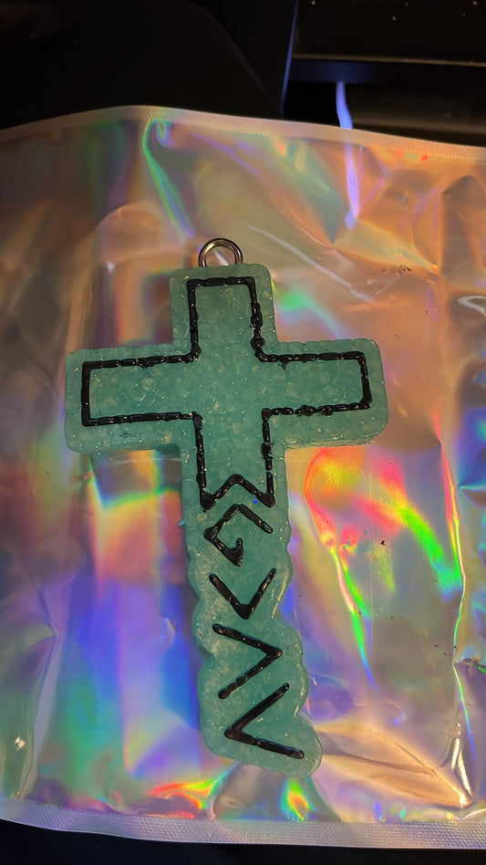God is Greater Cross Freshie