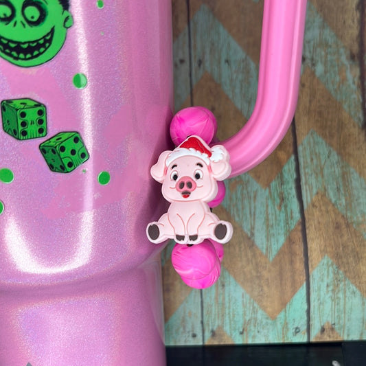 Christmas Pig Cup/Backpack/Diaper Bag Charm